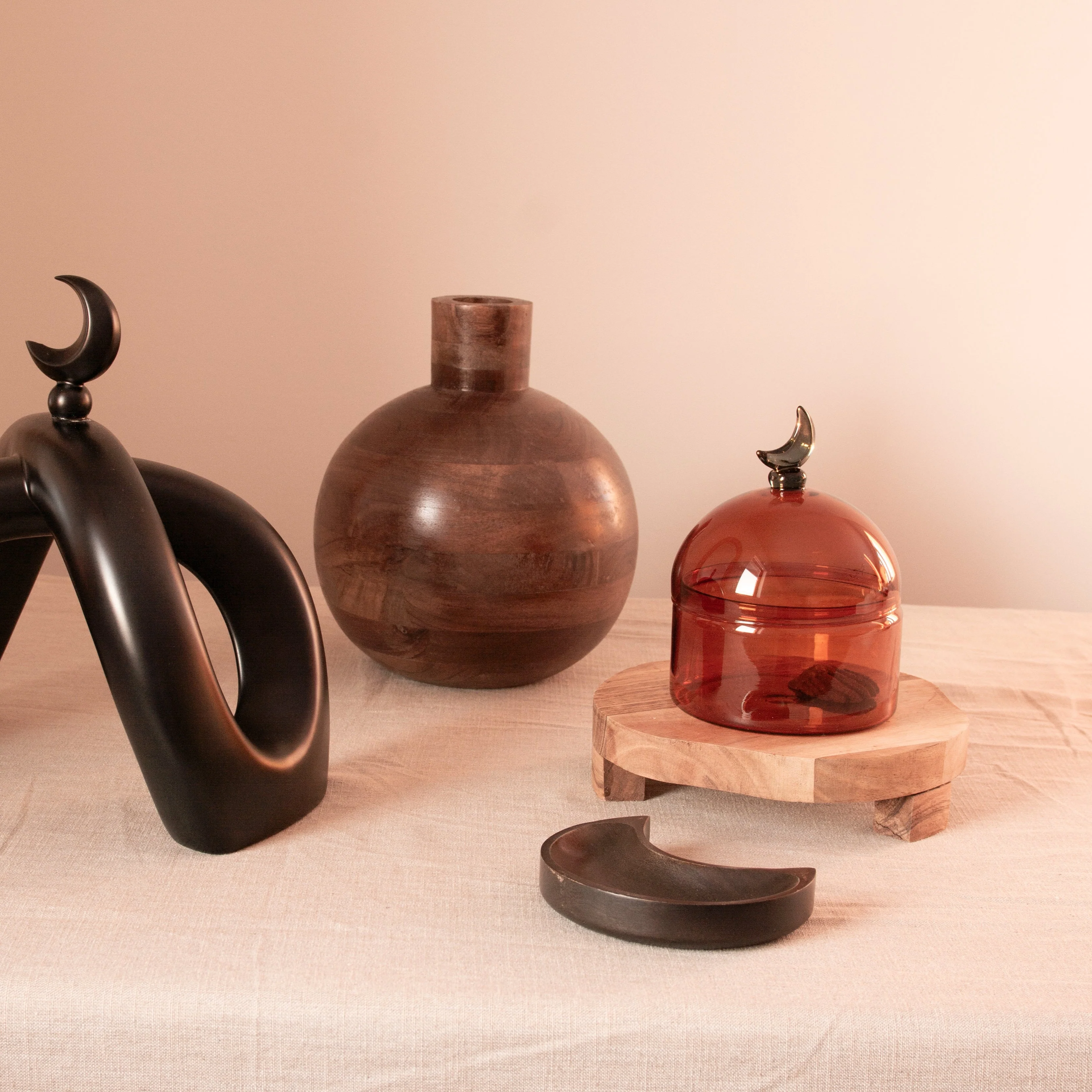 Glass Moon Dome Jar - Caramel Amber - Image 5