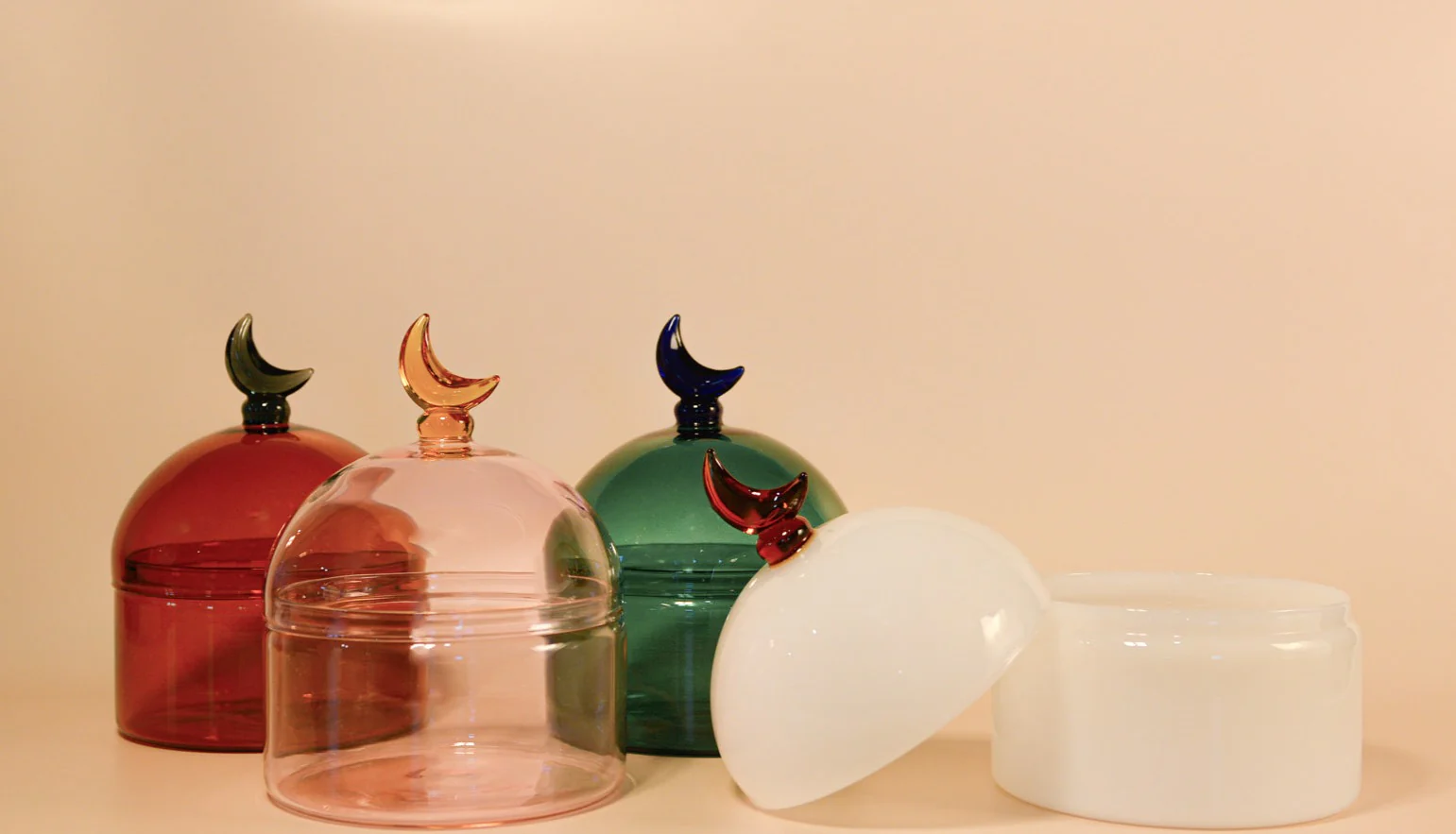 Glass Moon Dome Jar - Caramel Amber - Image 7