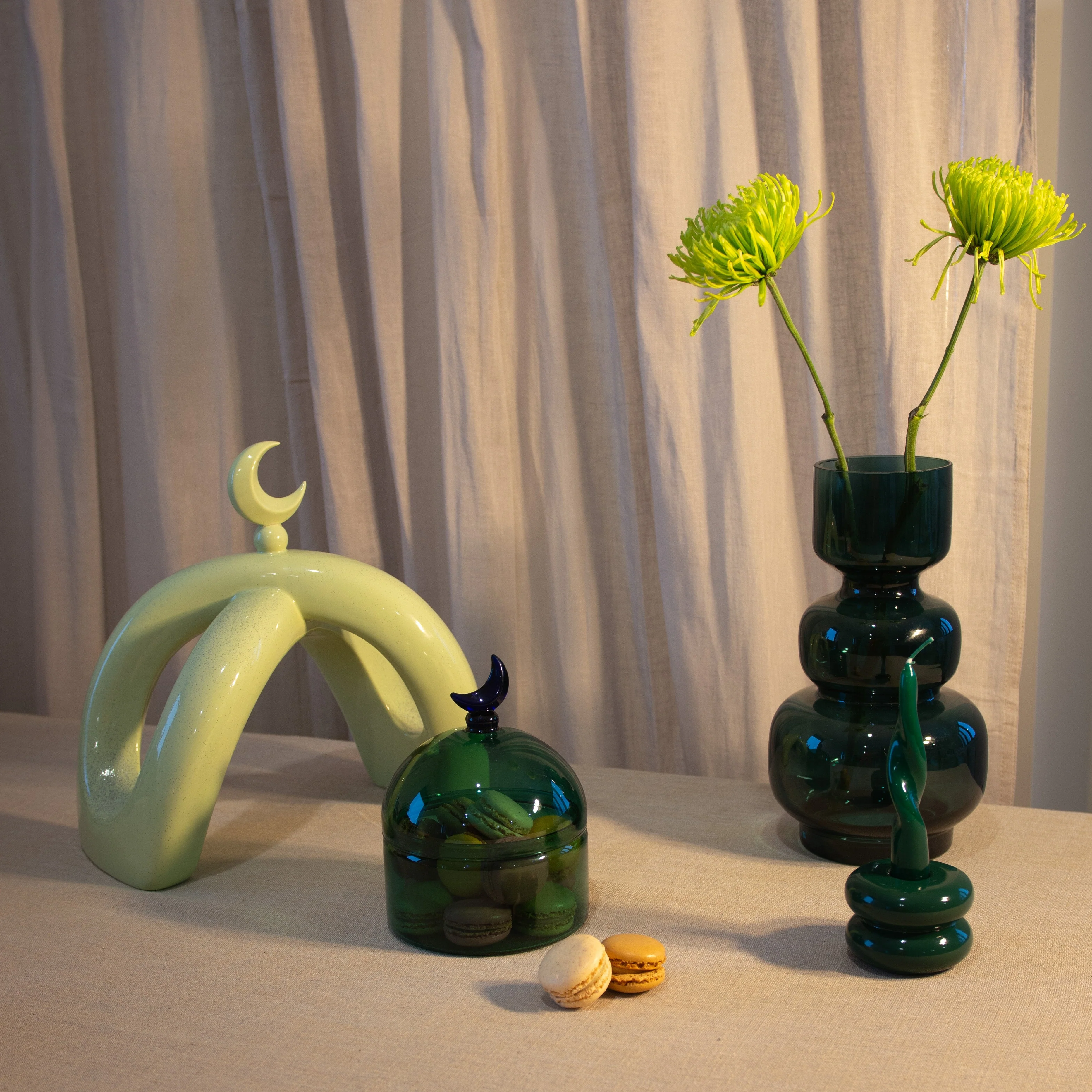 Glass Moon Dome Jar - Teal Luna - Image 4