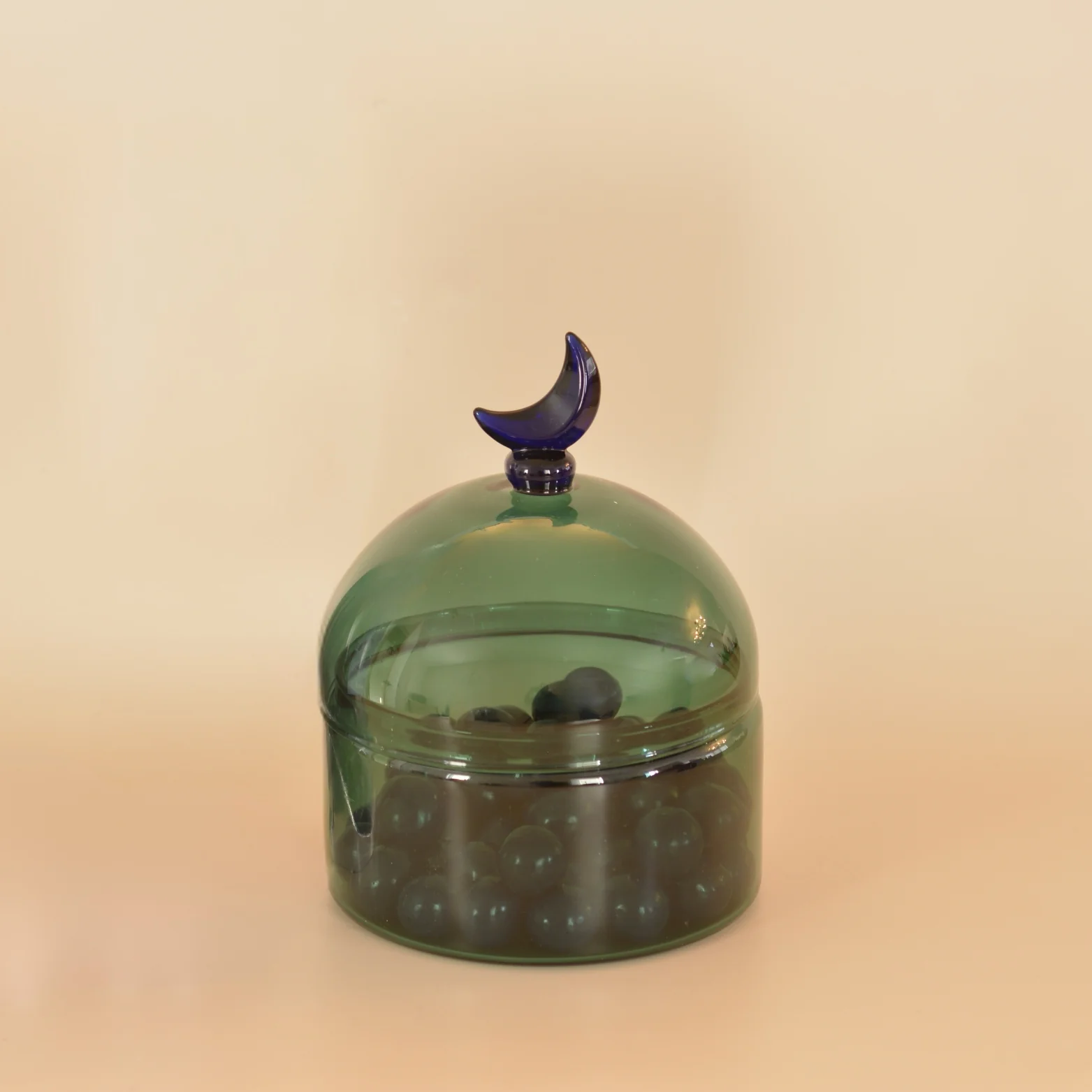 Glass Moon Dome Jar - Teal Luna - Image 5