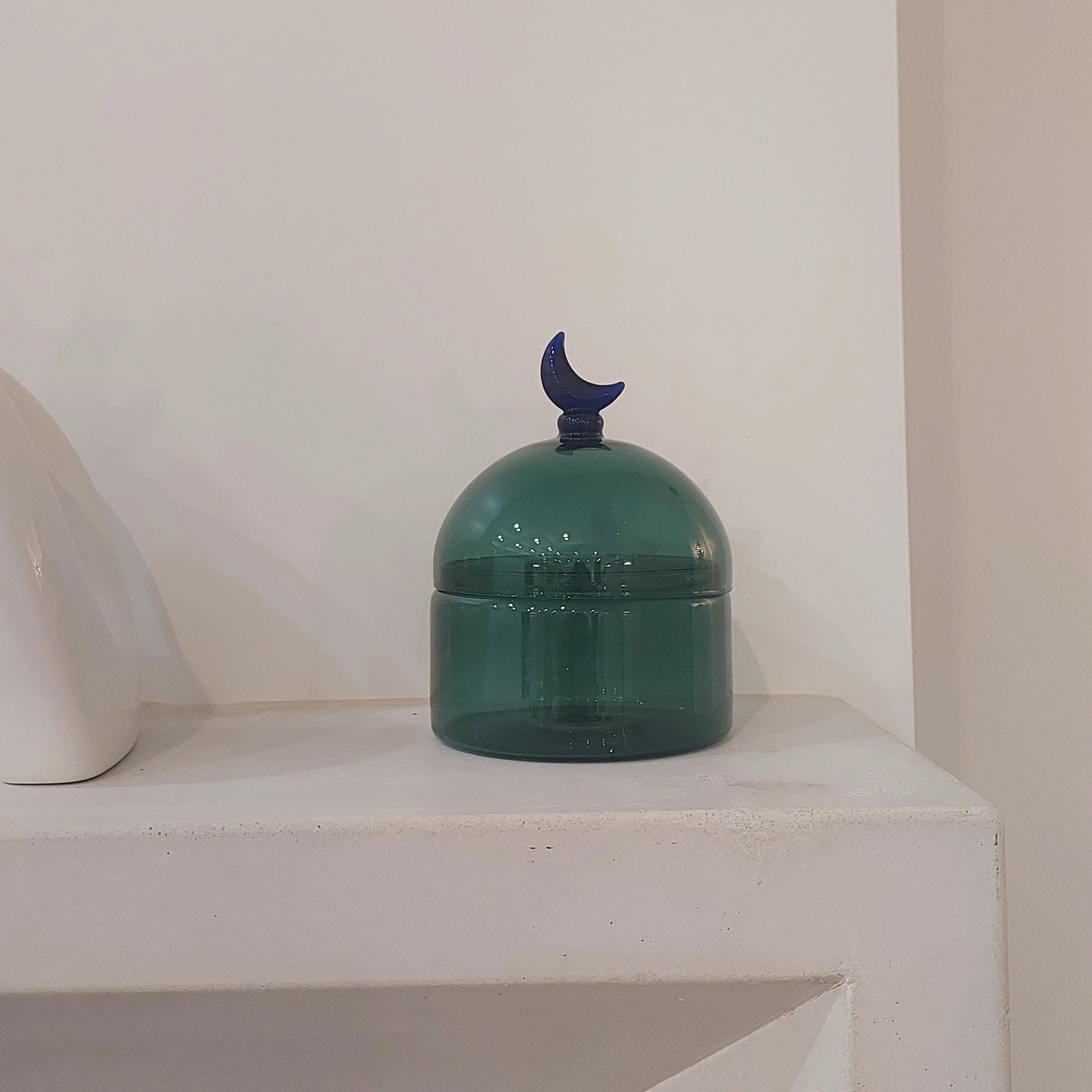 Glass Moon Dome Jar - Teal Luna - Image 6