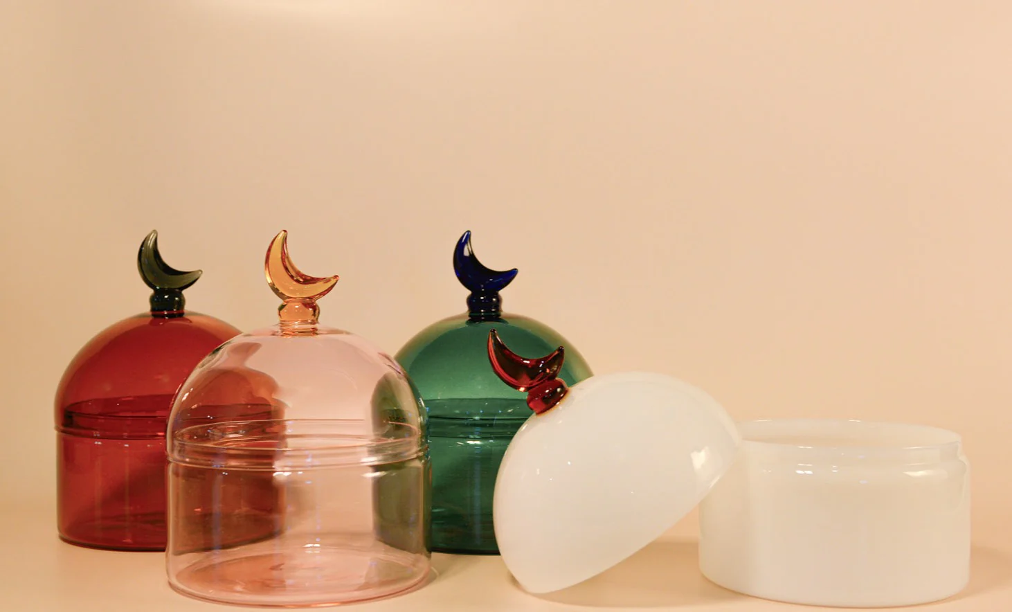 Glass Moon Dome Jar - Teal Luna - Image 7