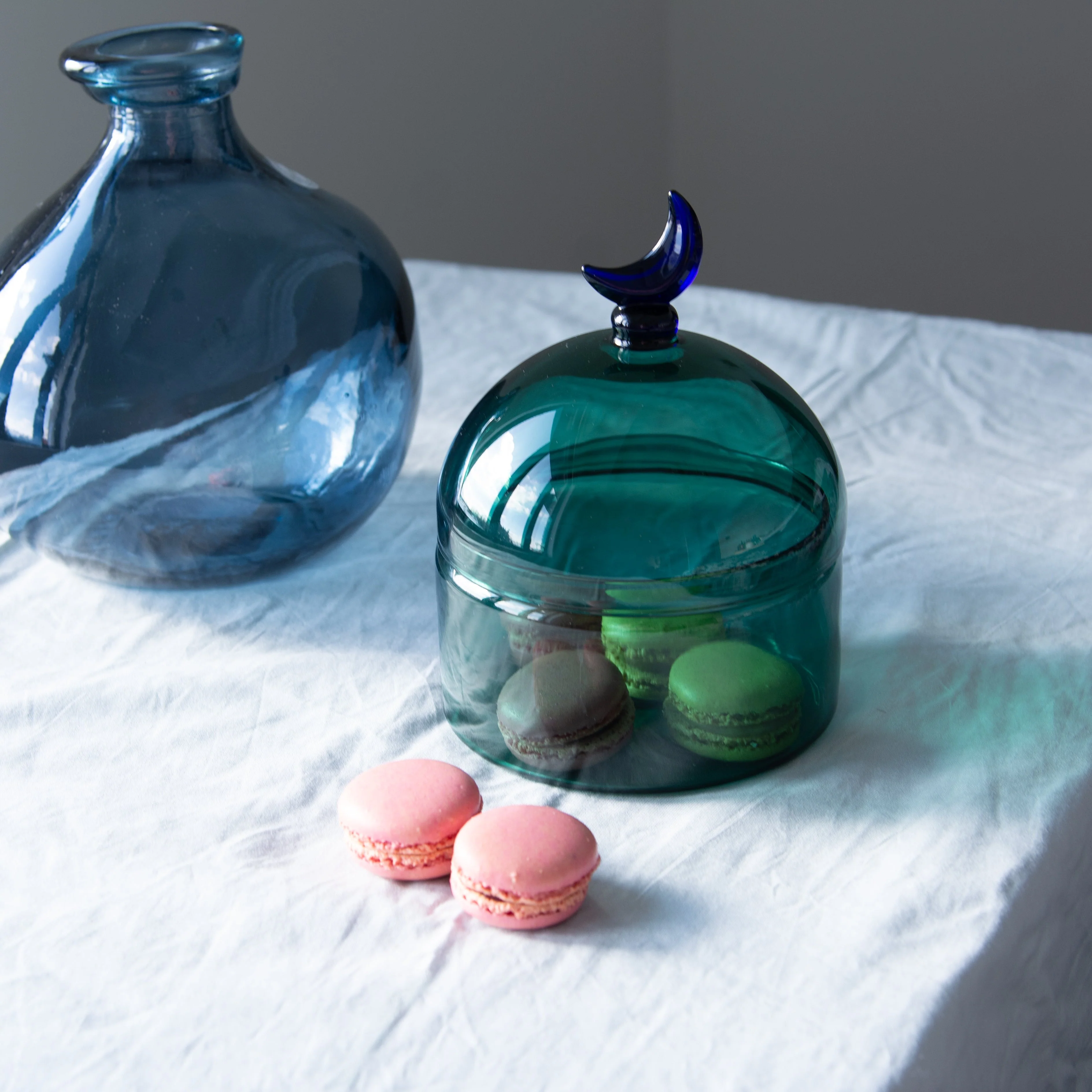 Glass Moon Dome Jar - Teal Luna - Image 8